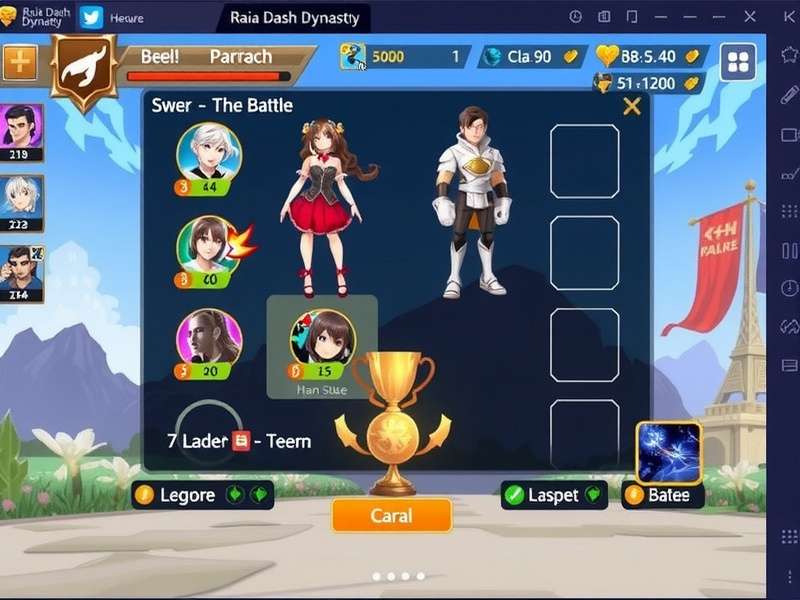 Raia Dash Dynasty character lineup showing diverse heroes from different classes