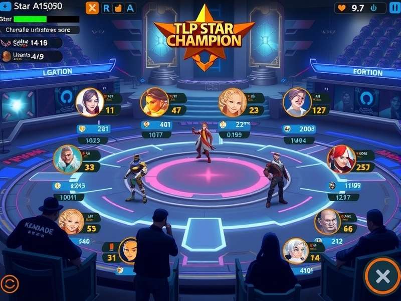Star Champion character selection screen showing diverse heroes