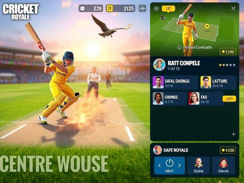 Cricket Battle Royale gameplay screenshot showing intense batting action
