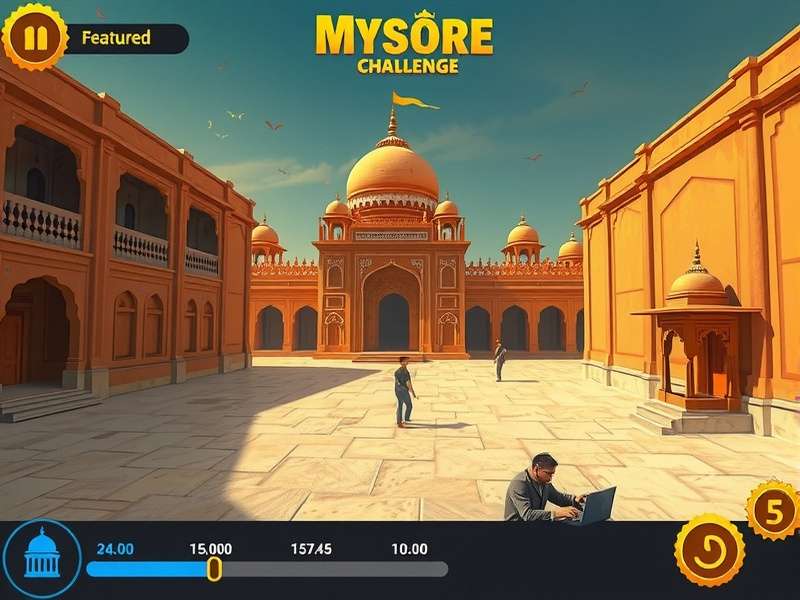 Mysore Palace Challenge gameplay screenshot showing palace exploration