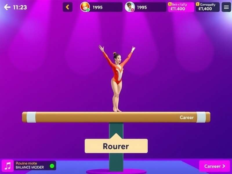 Helix Gymnastics Glory career mode progression screen