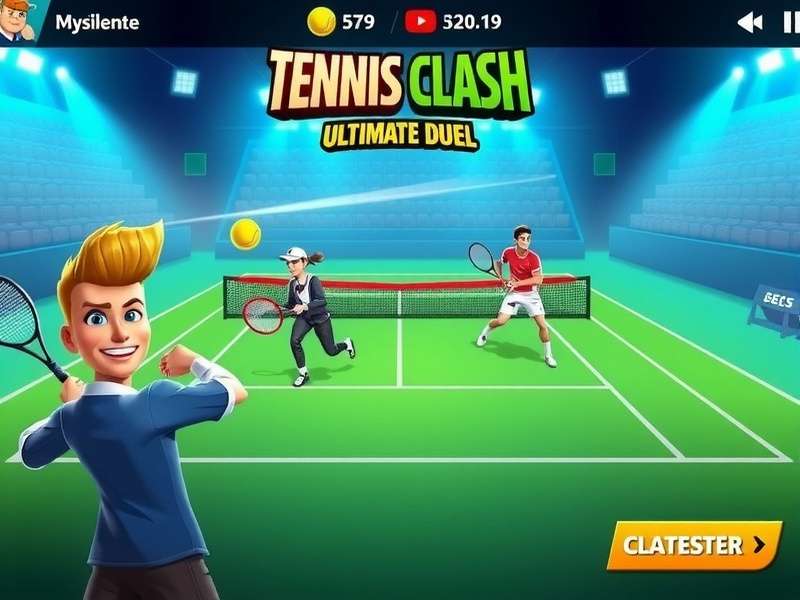 Tennis Clash Ultimate Duel gameplay screenshot showing intense match