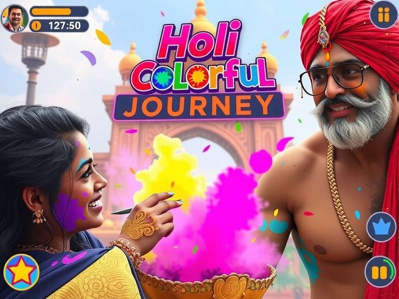 Holi Colorful Journey Festival Celebration Holi Colorful Journey gameplay showing colorful festival celebration