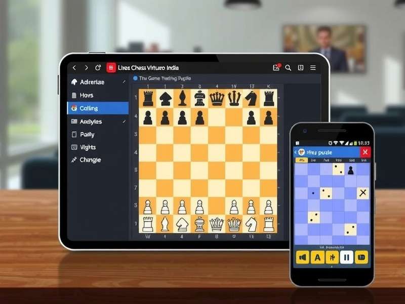 Chess Virtuoso India mobile app interface showing game in progress