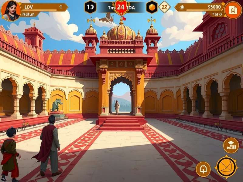 Magic Raiders Jaipur gameplay screenshot showing character in Jaipur palace