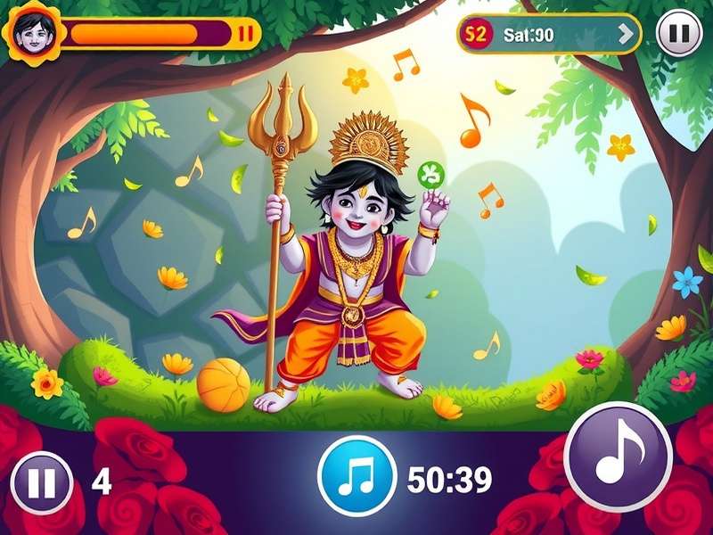 Audio and musical elements in Krishna S Joyful Play