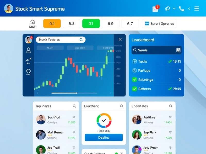 Stock Smart Supreme leaderboard showing top players and their portfolio performance