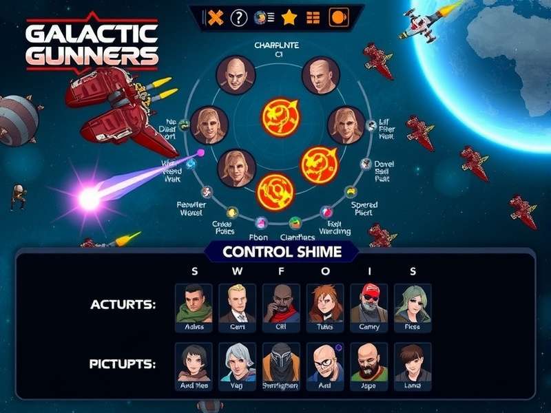 Galactic Gunners control scheme illustration