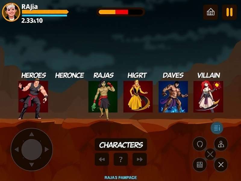 Raja S Rampage user interface and control layout