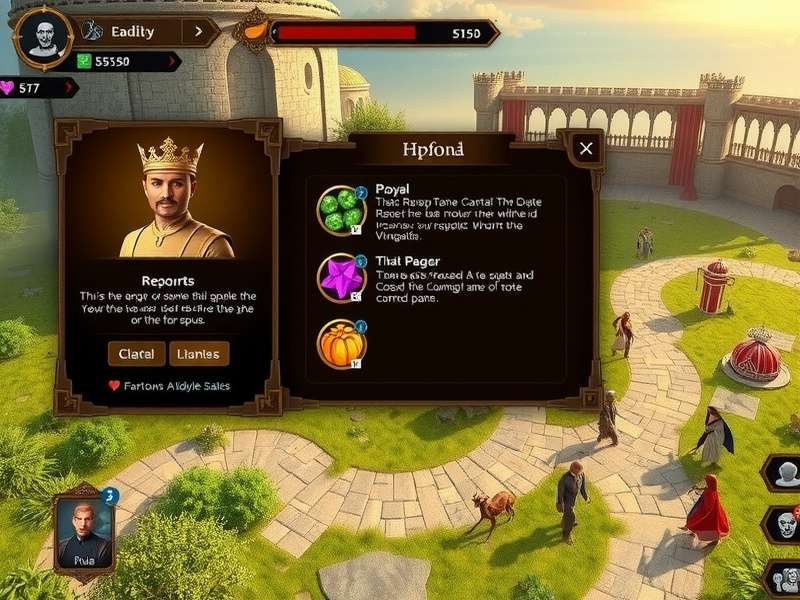 Saffron Scepter King gameplay screenshot showing royal interface