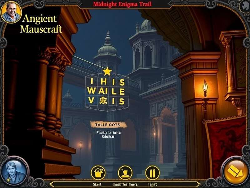 Midnight Enigma Trail gameplay screenshot showing mysterious Indian temple setting