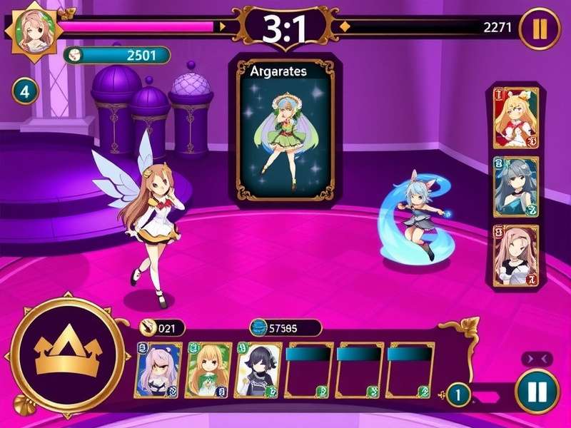 Magia Record Magical Duel character selection screen showing various magical girls