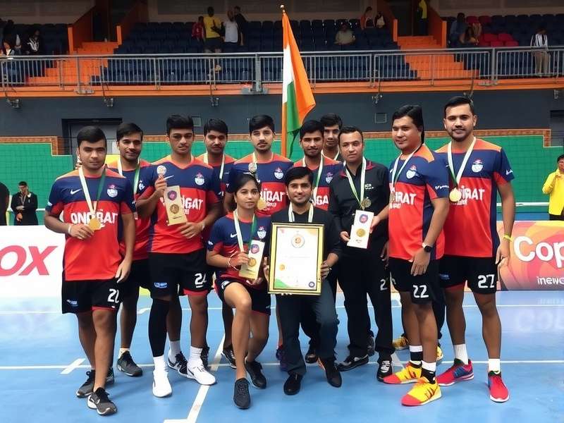 Indian Handball Victors team celebration