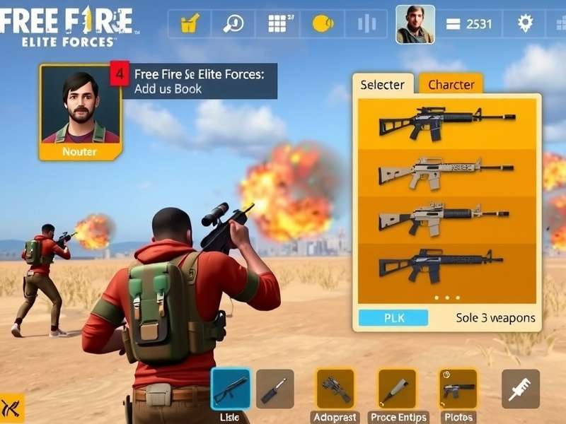Free Fire Elite Forces character selection screen