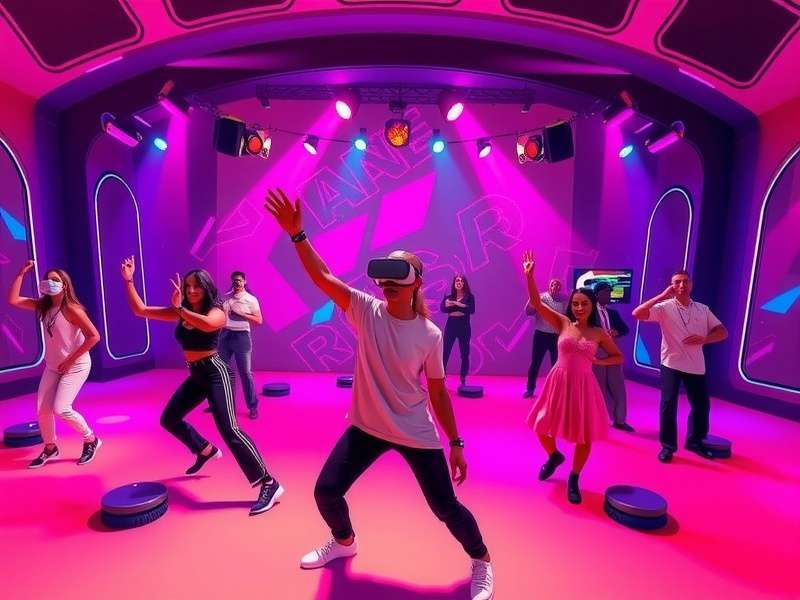Dance Master VR gameplay showing virtual dance environment