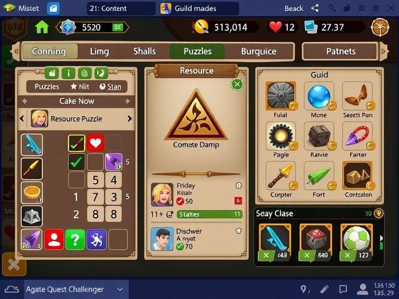 Agate Quest Challenger resource management interface