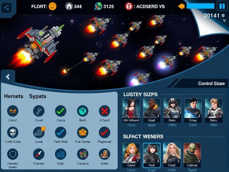 Galactic Gunners gameplay screenshot showing space combat