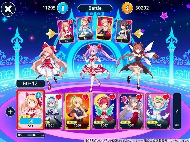Magia Record Magical Duel gameplay screenshot showing magical girls in battle