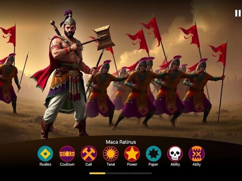 Game interface showing Maratha Mace Warlord ability rotation and cooldowns