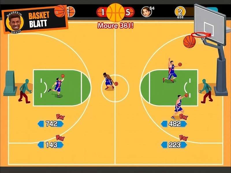 Basket Blast Pro Elite strategy diagram showing court positions