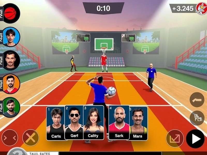 Bollywood Handball Rampage character selection screen showing diverse avatars
