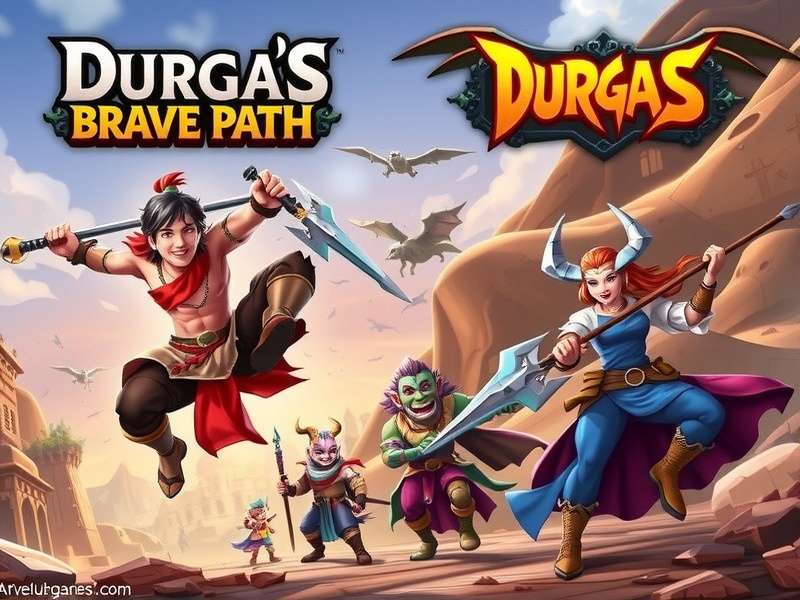 Character lineup from Durga S Brave Path showing main heroes and villains