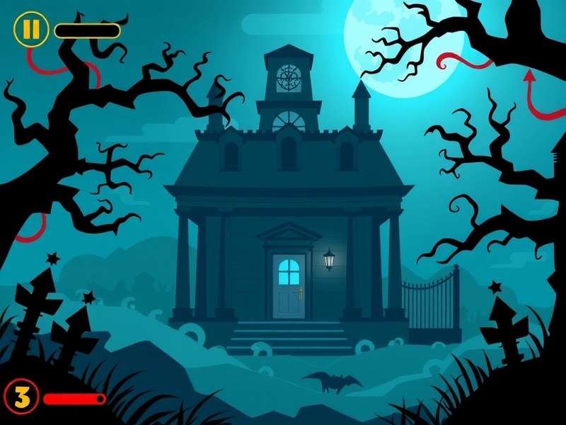Bhoot Spine Chilling Villa gameplay screenshot showing haunted mansion