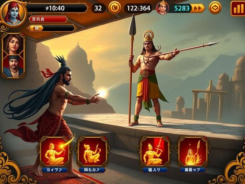 Story scene from Sanquelim Divine Saga showing mythological setting