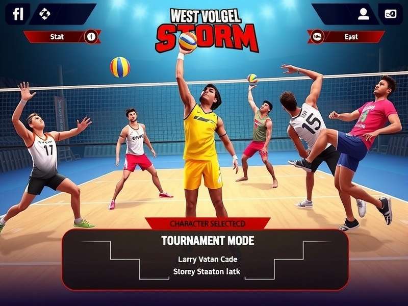 West Bengal Volley Storm gameplay screenshot showing intense volleyball action