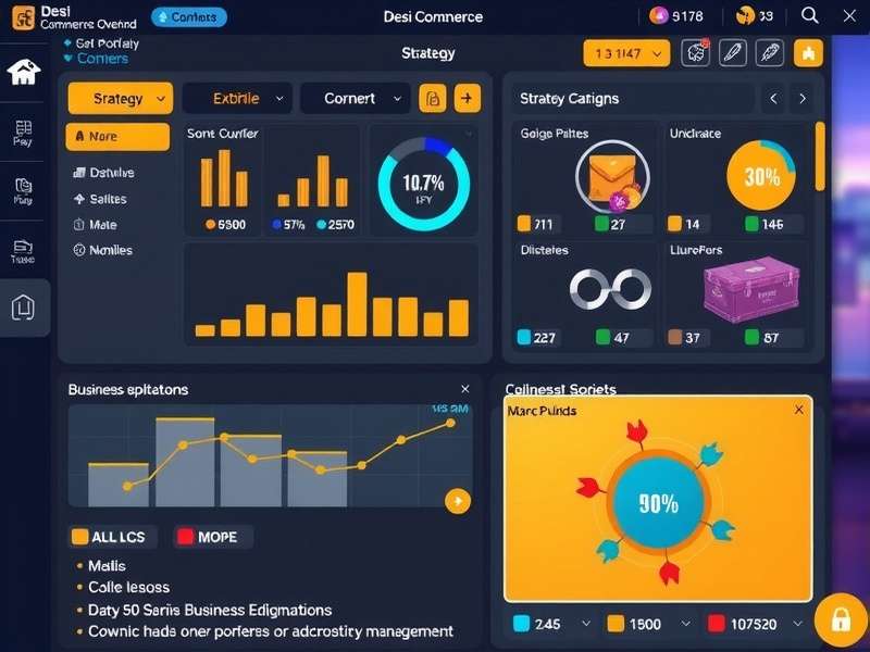 Desi Commerce Overlord feature showcase with multiple gameplay elements