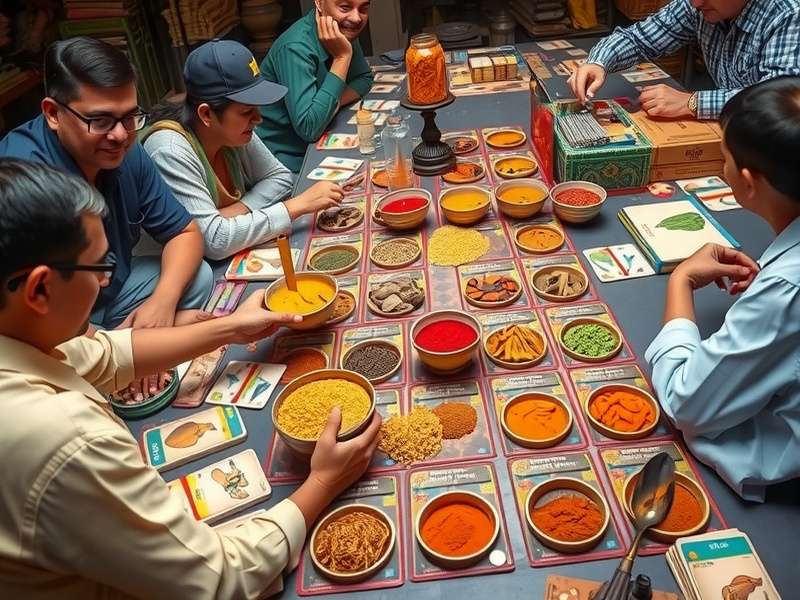 Players engaged in Spice Bazaar trading session