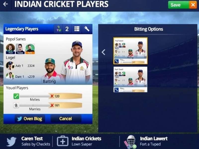 Indian Cricket Legendz gameplay screenshot showing batting interface