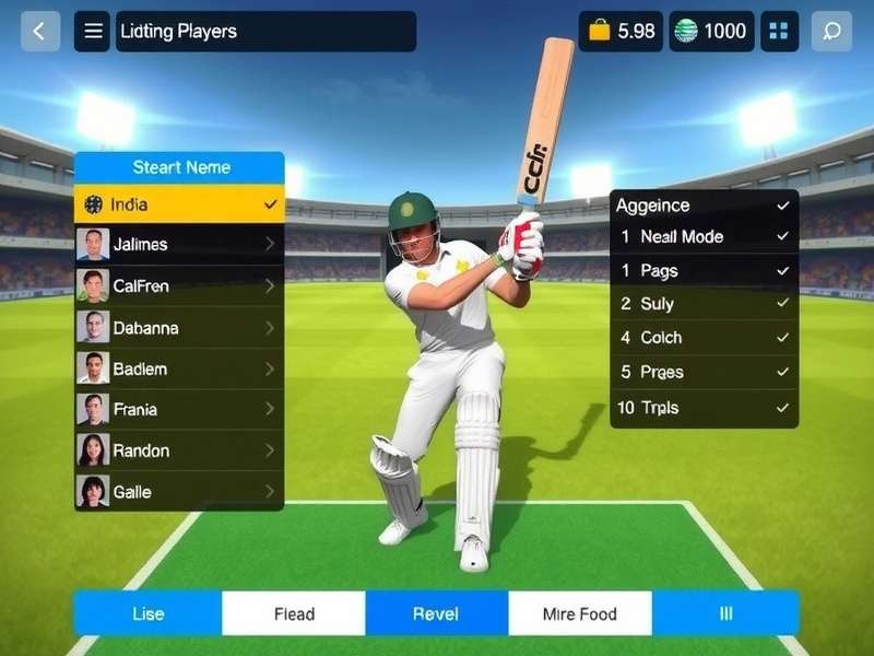 Indian Cricket Legendz legendary players selection screen