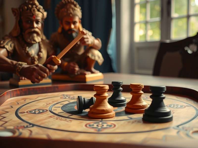 Player demonstrating carrom shooting technique