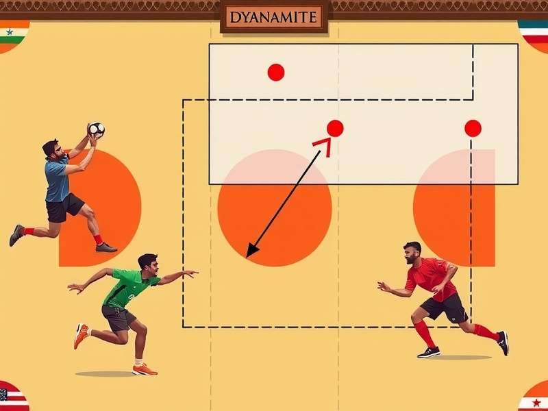 Indian Handball Dynamite players demonstrating advanced techniques