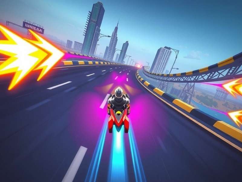 Turbo Surge Rush gameplay screenshot showing high-speed racing action