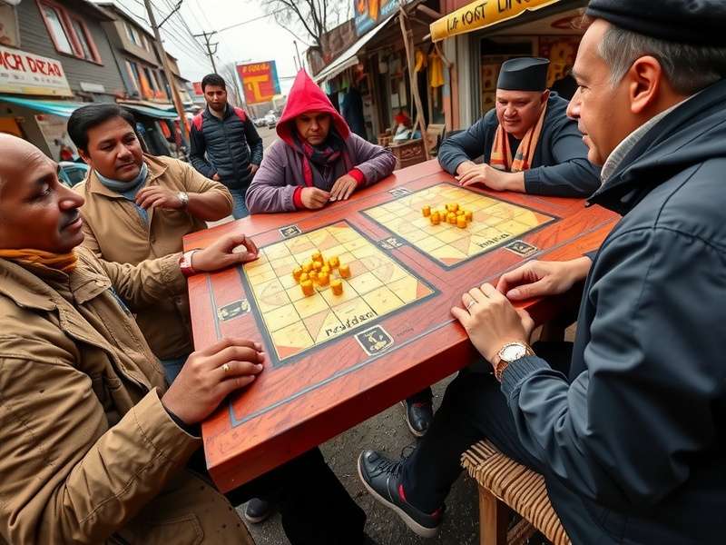 Traditional Northeast Con Game being played in Indian streets