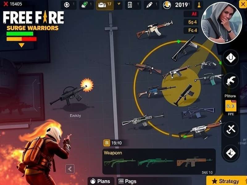 Free Fire Surge Warriors gameplay screenshot showing intense battle action